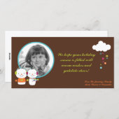 4x8モダン雪だるまスノーフレークPHOTOクリスマスカード シーズンカード (正面/裏面)