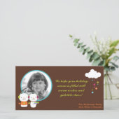 4x8モダン雪だるまスノーフレークPHOTOクリスマスカード シーズンカード (スタンド正面)