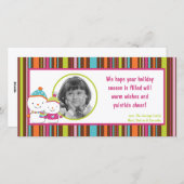 4x8モダン雪だるまPHOTOクリスマスカード シーズンカード (正面/裏面)