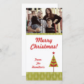 4x8レッドスタークリスマスツリーPHOTOカード シーズンカード (正面/裏面)