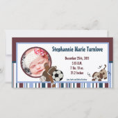 4x8写真の誕生の発表Lilリーグの子犬 案内状 (正面)