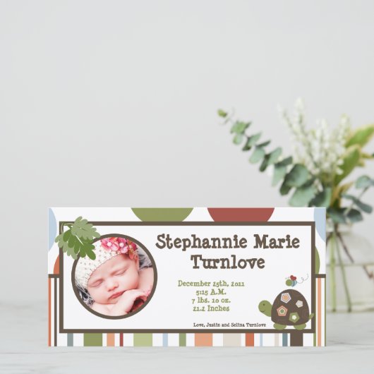 4x8写真の誕生発表ラグーナビーチカメ 案内状 (スタンド正面)