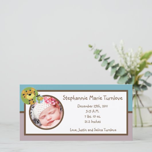 4x8写真誕生のお知らせジャングルテイルズサファリ 案内状 (スタンド正面)