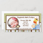 4x8写真誕生のお知らせジャングル遊 案内状 (正面/裏面)