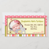 4x8写真誕生のお知らせトロピカルパンチガール 案内状 (正面)