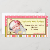 4x8写真誕生のお知らせトロピカルパンチガール 案内状 (正面/裏面)