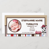 4x8写真誕生のお知らせ野上消防車 案内状 (正面/裏面)