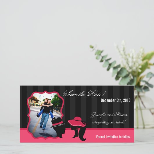 4x8婚約フォーマル発表エレガント帽子 セーブザデート (スタンド正面)