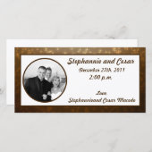 4x8婚約写真アナウンスウィンターブラウン 案内状 (正面/裏面)