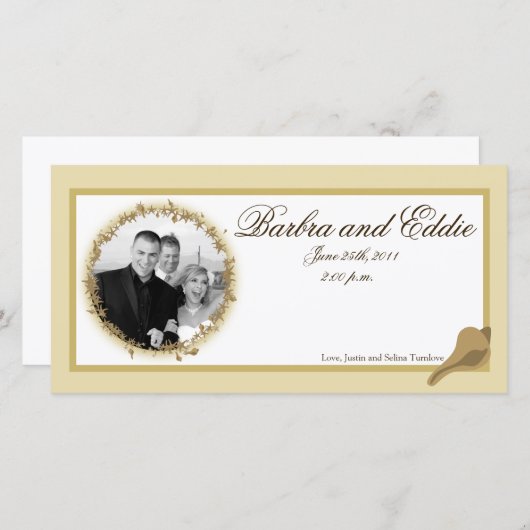 4x8婚約写真アナウンスサンディビーチ 案内状 (正面/裏面)