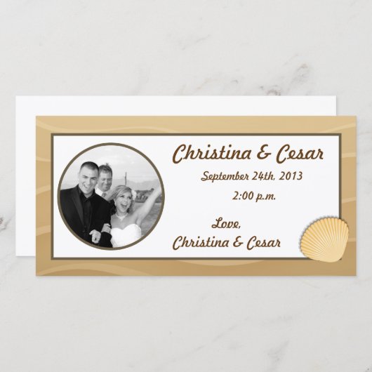 4x8婚約写真アナウンスシーシェルSan 案内状 (正面/裏面)