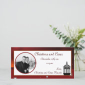 4x8婚約写真アナウンスメントマルーンランタン 案内状 (スタンド正面)