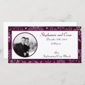 4x8婚約写真発表紫の星 案内状 (正面/裏面)