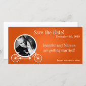 4x8婚約告知オレンジダブルバイク セーブザデート (正面/裏面)