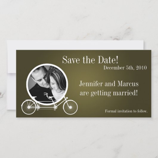 4x8婚約告知ブラウンダブルバイク セーブザデート (正面)