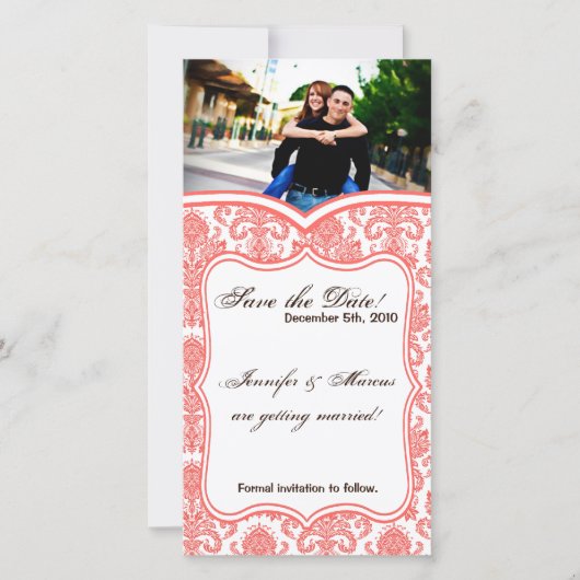 4x8婚約発表コラホワイトダマスクレース セーブザデート (正面)