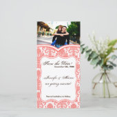 4x8婚約発表コラホワイトダマスクレース セーブザデート (スタンド正面)