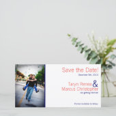 4x8婚約発表コーラルネイビーブルーシェブロ セーブザデート (スタンド正面)