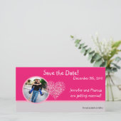 4x8婚約発表ピンクフローラ花びら セーブザデート (スタンド正面)