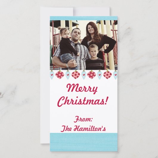 4x8水玉模様クリスマスオーナメントPHOTOカード シーズンカード (正面)