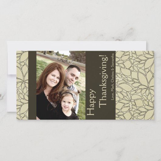 4x8秋の木の葉PHOTO Thanksgiving Card シーズンカード (正面)