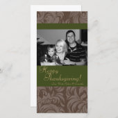 4x8秋の木の葉PHOTO Thanksgiving Card シーズンカード (正面/裏面)