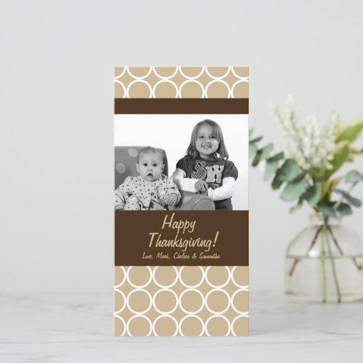 4x8秋の木の葉PHOTO Thanksgiving Card シーズンカード (スタンド正面)