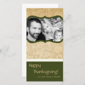 4x8秋の木の葉PHOTO Thanksgiving Card シーズンカード (正面/裏面)