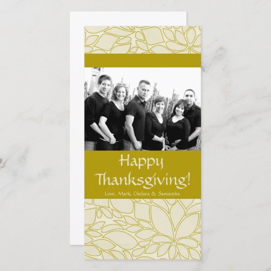 4x8秋の木の葉PHOTO Thanksgiving Card シーズンカード (正面/裏面)