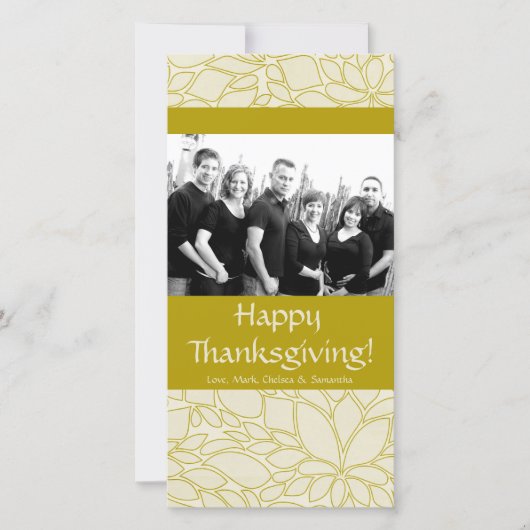 4x8秋の木の葉PHOTO Thanksgiving Card シーズンカード (正面)