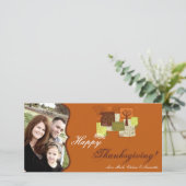 4x8秋の木の葉PHOTO Thanksgiving Card シーズンカード (スタンド正面)