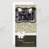 4x8秋の木の葉PHOTO Thanksgiving Card シーズンカード (正面/裏面)