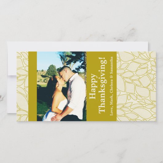 4x8秋の木の葉PHOTO Thanksgiving Card シーズンカード (正面)