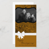 4x8秋の木の葉PHOTO Thanksgiving Card シーズンカード (正面/裏面)