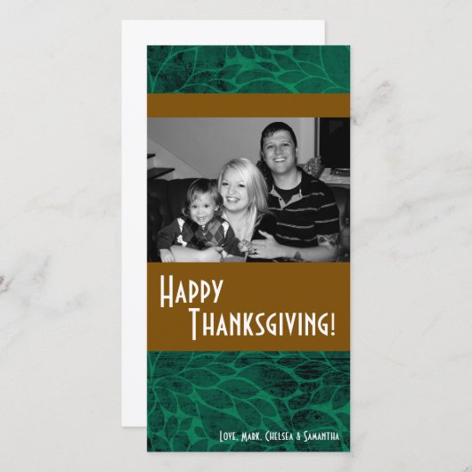 4x8秋の木の葉PHOTO Thanksgiving Card シーズンカード (正面/裏面)