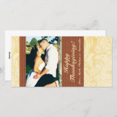 4x8秋の木の葉PHOTO Thanksgiving Card シーズンカード (正面/裏面)