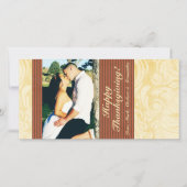 4x8秋の木の葉PHOTO Thanksgiving Card シーズンカード (正面)