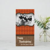 4x8秋の木の葉PHOTO Thanksgiving Card シーズンカード (スタンド正面)