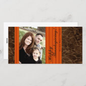 4x8秋の木の葉PHOTO Thanksgiving Card シーズンカード (正面/裏面)