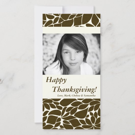 4x8秋の木の葉PHOTO Thanksgiving Card シーズンカード (正面)