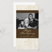 4x8秋の木の葉PHOTO Thanksgiving Card シーズンカード (正面/裏面)