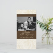 4x8秋の木の葉PHOTO Thanksgiving Card シーズンカード (スタンド正面)