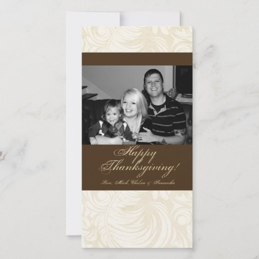 4x8秋の木の葉PHOTO Thanksgiving Card シーズンカード (正面)