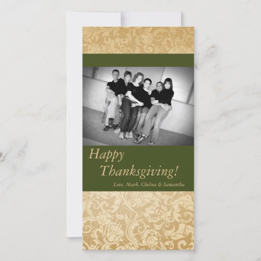 4x8秋の木の葉PHOTO Thanksgiving Card シーズンカード (正面)