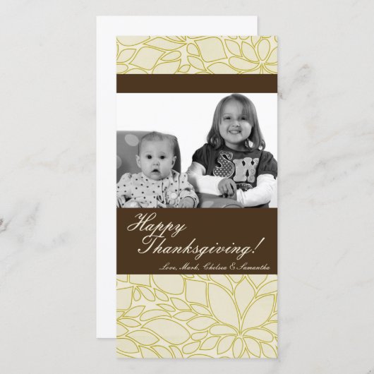 4x8秋の木の葉PHOTO Thanksgiving Card シーズンカード (正面/裏面)