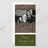 4x8秋の木の葉PHOTO Thanksgiving Card シーズンカード (正面/裏面)