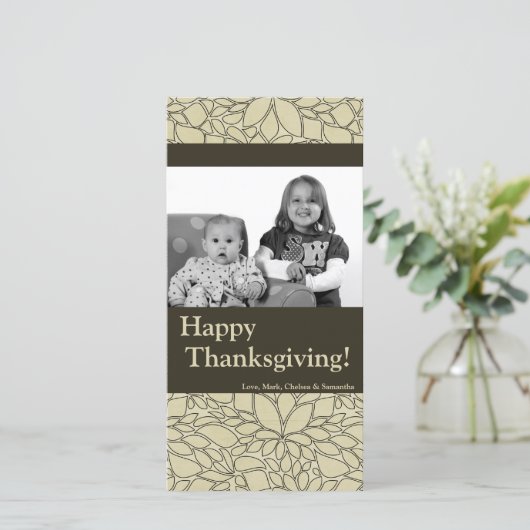 4x8秋の木の葉PHOTO Thanksgiving Card シーズンカード (スタンド正面)