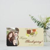4x8秋の木の葉PHOTO Thanksgiving Card シーズンカード (スタンド正面)