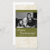 4x8秋の木の葉PHOTO Thanksgiving Card シーズンカード (正面/裏面)