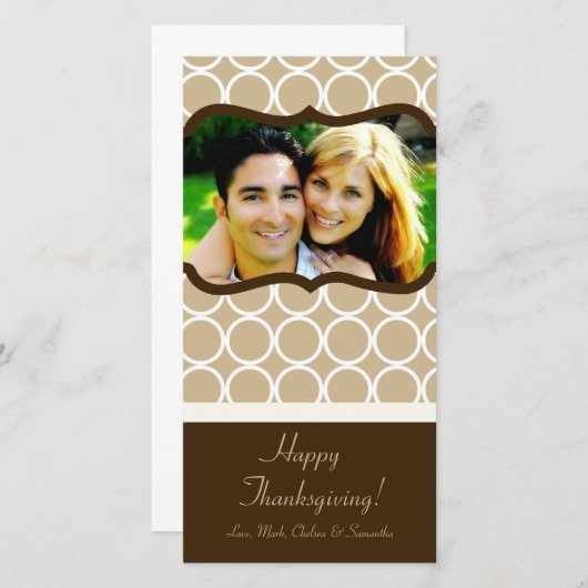 4x8秋の木の葉PHOTO Thanksgiving Card シーズンカード (正面/裏面)